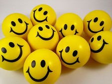 Smiley Knautschball gelb Antistressball Softball Schaumstoff Ball Lächeln 