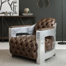 Aircraft Clubsessel Ledersessel Braun Leder Cocktailsessel Sessel Loungesessel