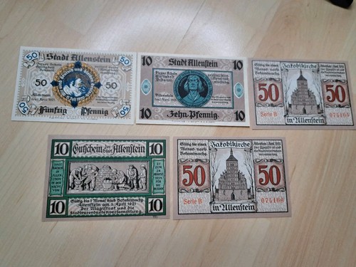Notgeld set allenstein - set,