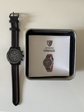 Herren Armbanduhr Detomaso Firenze schwarz Rot Ungetragen in Schutzfolie