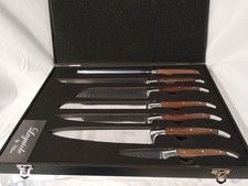 Hochwertiges 7-teiliges Messerset, Laguiole by Haws, Rosenholz, im Schmuckkoffer