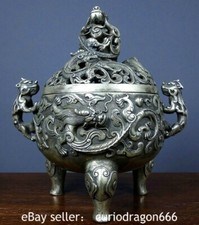 8" Old Chinese Silver Dynasty