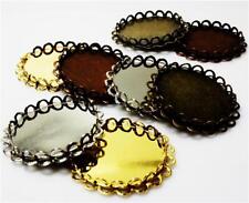 5 LACE EDGE SILVER SETTINGS 20mm TRAY ROUND CABOCHON  CAB36