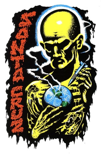 Santa cruz skateboard sticker - santa,