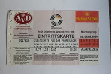 Nürburgring 1989 AvD Oldtimer Grand Prix Ticket 1989