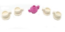 LEGO Teapot Pink with 4 Cups