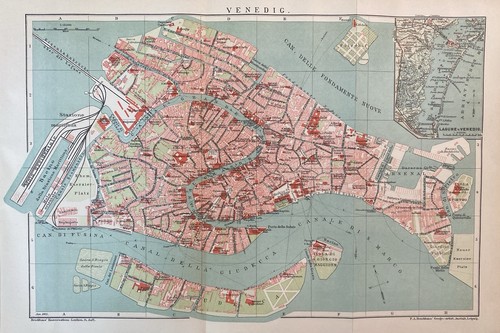 Antiker historischer stadtplan - historischer,