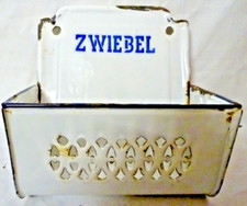 Korb Zwiebelbehälter Metall emailliert b17 h20 t 11 cm