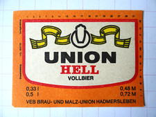 1 DDR-Bier-Etiketten - VEB Brau-und Malz-Union Hadmersleben Sachsen-Anhalt