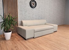 Graues Echtleder Sofa London