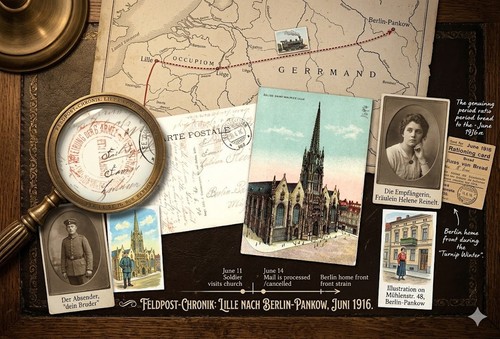 Wwi feldpost postcard 1916 - wwi,