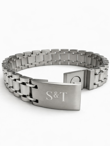 Edelstahl herrenarmband silber - edelstahl,