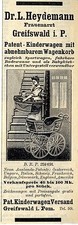 Dr.L.Heyemann Greifswald PATENT-KINDERWAGEN  Historische Reklame 1912