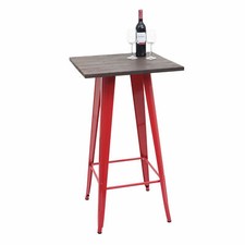 B-Ware Stehtisch MCW-A73, Bistrotisch, Metall Holz Industriedesign, rot