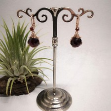 Granatschmuck Granat Ohrringe Vintage Retro Tracht Antik vergoldet Silber  925/-