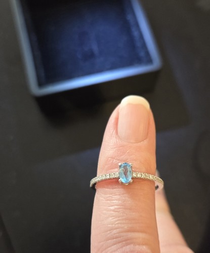 Goldring 14k mit blautopas - goldring, &