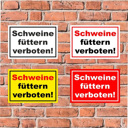 Schild schweine füttern - schweine,