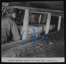 15" Samson & M & C Gesichtsgurtförderer um 1920 Magic Lantern Slide KOHLEBERGBAU