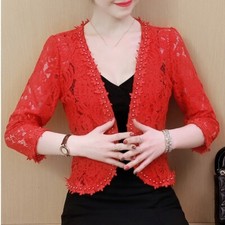 Damen Perlen Spitzenbolero