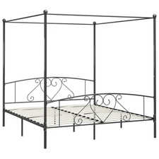 Himmelbett-Gestell Grau Metall
