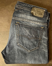 DIESEL Industry Herren Jeans Blau Dunkelblau Straight Regular Fit W36 L34