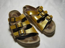 BIRKENSTOCK Größe 41 Normal Florida Defekt Äußerst starke Tragespuren Goldfarben