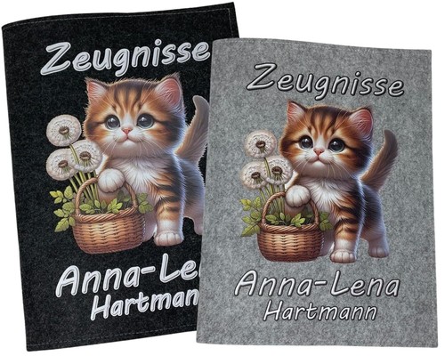 Zeugnismappe mit namen filz - zeugnismappe,