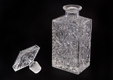 schwere DDR Whisky Flasche Pressglas mit Muster ca. 2,5 KG Schnapsflasche