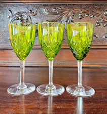 3 Krisgllgläser Wein Geschliffen VAL SAINT LAMBERT! WERNER SERGE! TOP ZUSTAND!