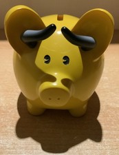 Gelbes Sparschwein, Spardose, Sparbüchse, Postbank Börsen Sieger, Vintage