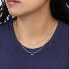 10K Gelbgold 2mm Figaro Kette Italienische Link Anhänger Halskette Damen 45.7cm