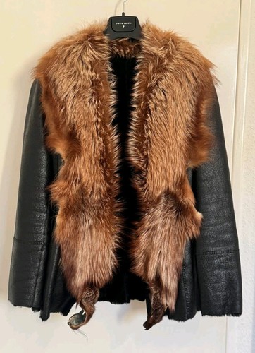 Luxus damen ledermantel mit - damen,
