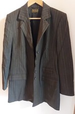 Damen Anzug Wolle Grau Gestreift Eugen Klein Germany