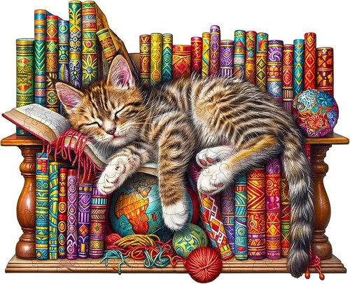 Holzpuzzle schlafende katze - schlafende,