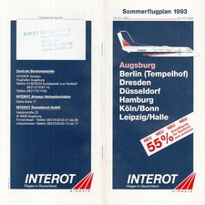 [e89] Flugplan / Timetable - INTEROT Airways - Sommer / summer - 1993