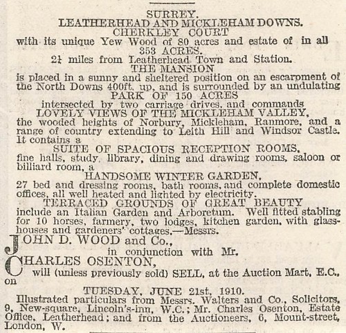1910 cherkley court mansion - cherkley,