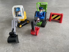 Playmobil 6340 Minibagger 3279 Baustelle Bauarbeiter Set Absperrung