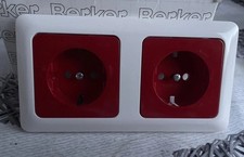 Doppelrahmen Berker Modul 2 6 X inkl. Steckdosen Abdeckung in rot 6X 