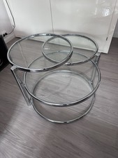 Couchtisch Chrom Glas schwenkbar