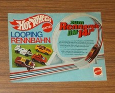 Seltene Werbung Mattel HOT WHEELS Looping Rennbahn zum Rennpreis 1977