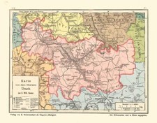 Oberamt Urach Bauser Hand-Atlas REPRINT der KARTE von 1885 