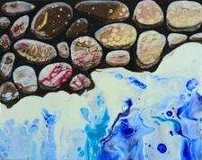 Strand Meer Acrylbild 24x30 cm