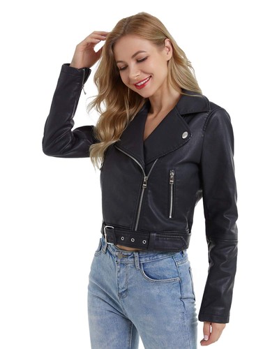Schwarze kunstlederjacke für - schwarze,