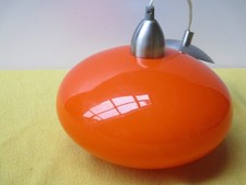 Hängelampe , Pendelleuchte Orange Glasschirm 70er Jahre
