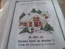 LKE Liebevolle Kreuzstichentwürfe, KLEINES DORF IM WINTER  1 , incl.Stoff /Garn,