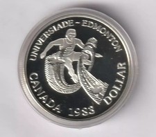 Canada Dollar 1983 - Elizabeth II University Games Edmonton Silber in PP - (200)