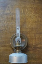 Alte Wand-Tisch Petroleumlampe mit Reflektor, A. Sartorius Wuppertal