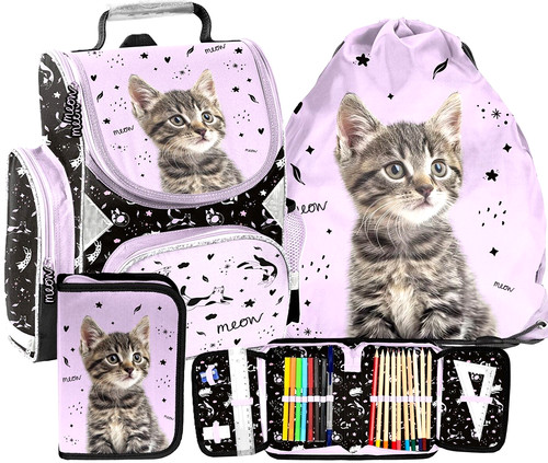 Schulranzen mit katze - schulranzen,