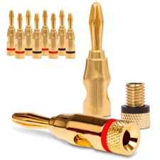 10x Bananenstecker vergoldet