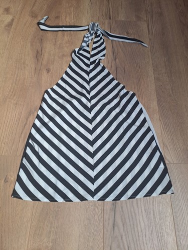 Neckholder bluse gestreift - bluse,